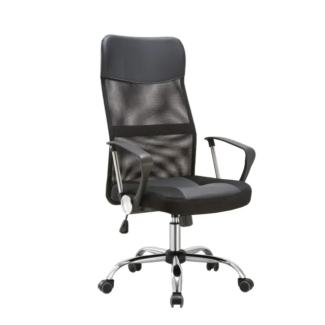 Πολυθρόνα BF2400-PVC Mesh/PU Μαύρο 61x68x108/118cm