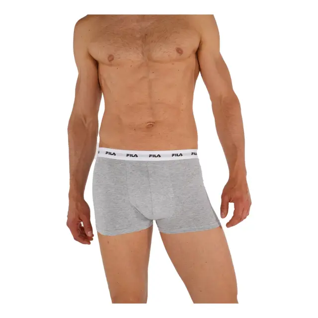 FILA Ανδρικό Boxer Elastic Band - Διπλό Πακέτο, Χρώμα Μαύρο-Γκρι 3