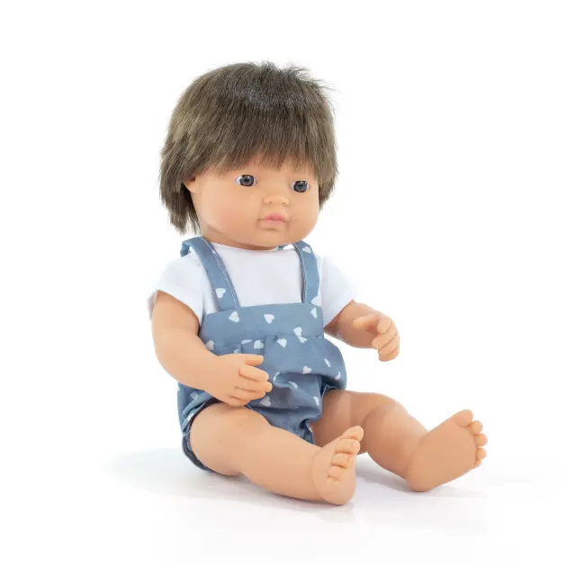 MINILAND DOLLS MINILAND ΚΟΥΚΛΑ ΚΑΣΤΑΝΟ ΑΓΟΡΙ 38 CM ΜΕ ΡΟΥΧΑΛΑΚΙΑ
