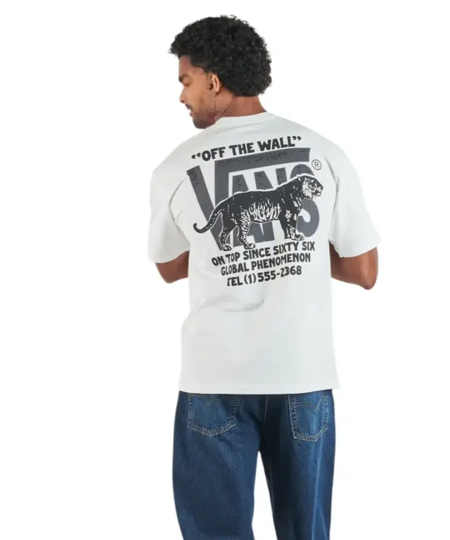 Vans - Ανδρικό T-shirt Κοντομάνικο Awaken Tiger SS Tee VN00XHT-WHT Λευκό - XL 2