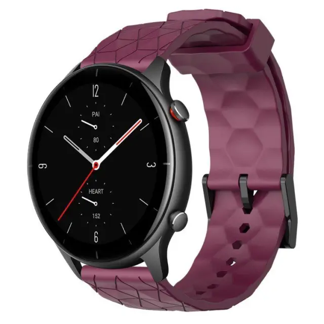 Λουράκι Σιλικόνης Football Pattern Fits all 22mm - Wine Red OEM