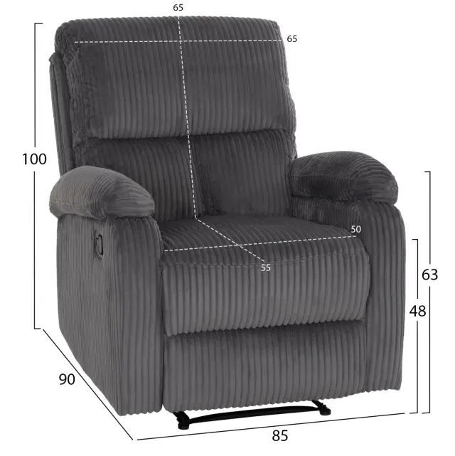 ΠΟΛΥΘΡΟΝΑ RELAX FB93296.11 ΓΚΡΙ ΡΙΓΕ ΥΦΑΣΜΑ 81x94x97Υεκ. 2