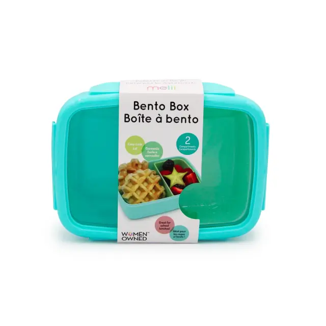 Melii Φαγητοδοχείο Bento 2 θέσεων Lime-Mint-Blue 880ml