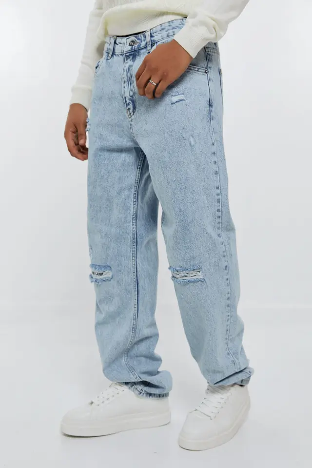 Παντελόνι Jean Loose Fit σε 2 Χρώματα Γαλάζιο 2