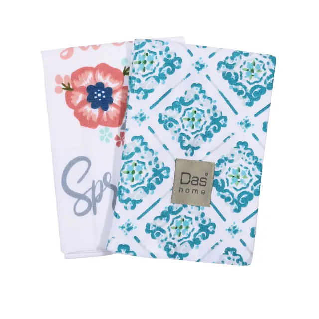 Πετσέτες Κουζίνας Σετ 2 Τεμ 40Χ65 Cotton Das Home 0641 Πολύχρωμο 2