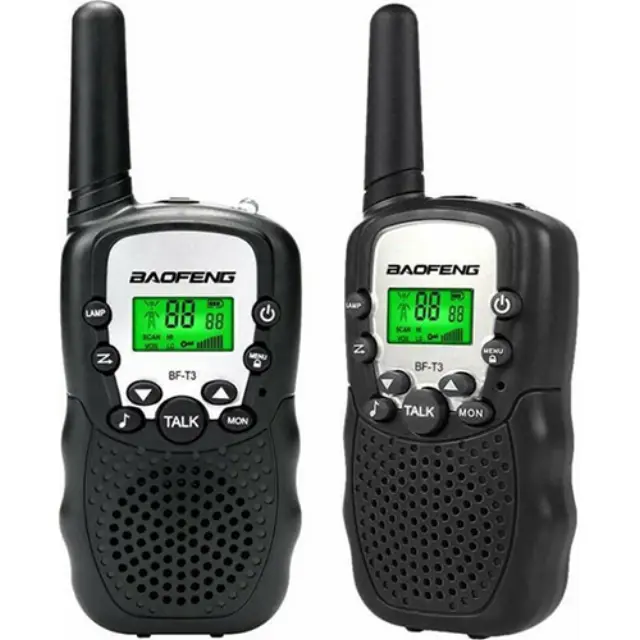 Baofeng BF-T3 Walkie Talkie με Μονόχρωμη Οθόνη Σετ 2τμχ - ΜΑΥΡΟ
