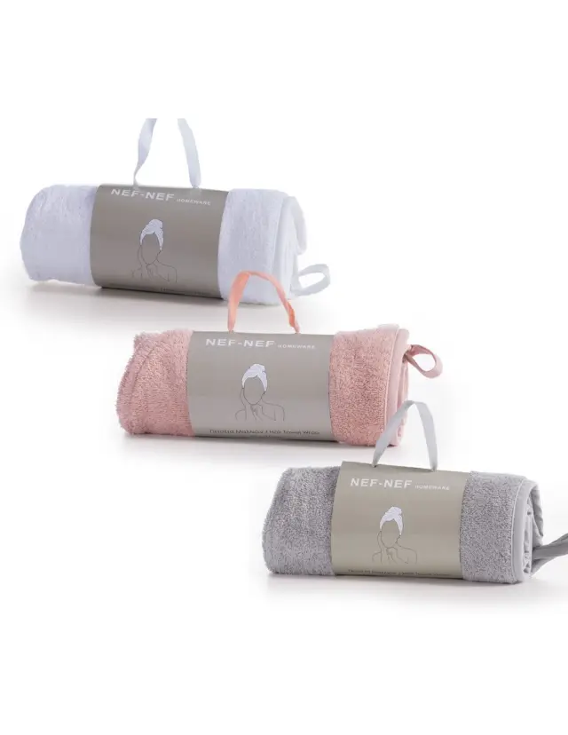 Πετσέτες Μαλλιών 61x24 Nef-Nef Homeware Sandy Grey 2