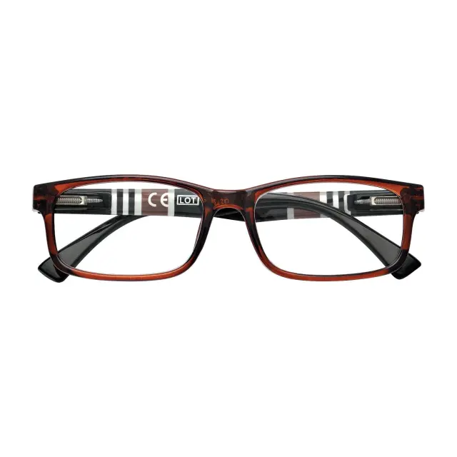 Zippo Reading Glasses Brown +2.00, Γυαλιά Πρεσβυωπίας +2.00 σε Καφέ Χρώμα με Ριγέ Βραχίονες 31Z-B25-BRO, 1τμχ