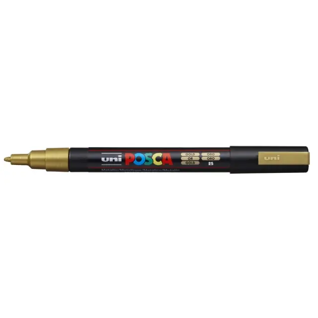 Μαρκαδόρος Σχεδίου Uni Posca PC-3M με πάχος μύτης 0.9-1.3mm - GoldPC-3M(E) - XPYΣO