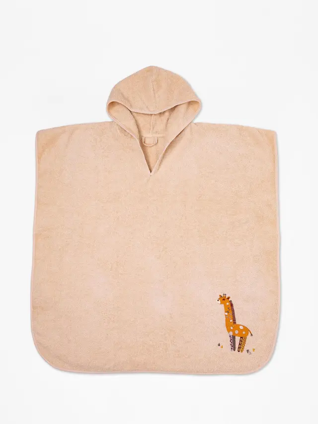 Fluffy Κεντητό Πόντσο Beige one size Sunshine