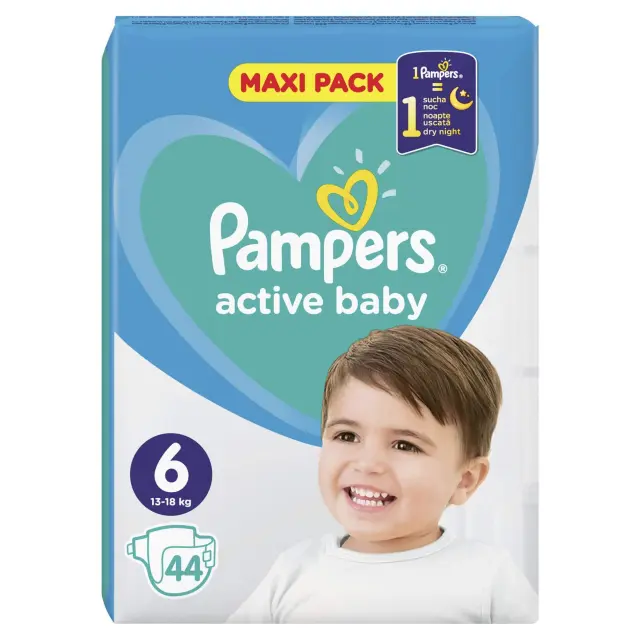 Pampers Active Baby Maxi Pack Βρεφικές Πάνες No6 (13-18kg) 44τμχ