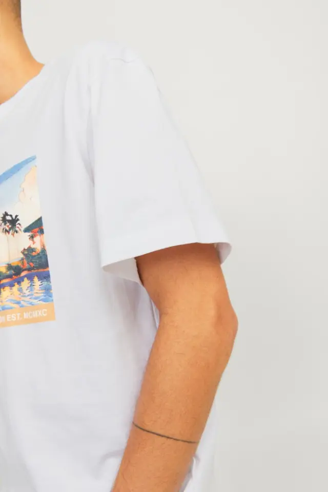 JORTAMPA GRAPHIC TEE SS CREW NECK bright white - XL 2