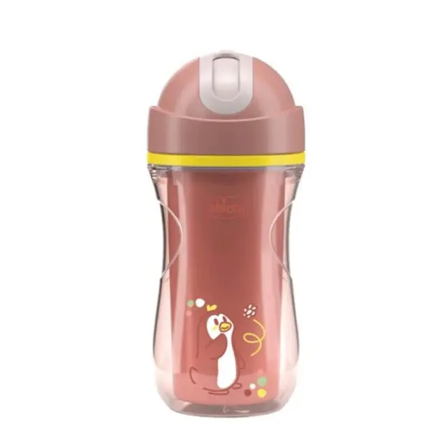 Chicco Sport Εκπαιδευτικό Ποτήρι Με Καλαμάκι Για 14+ Μηνών 260ml Pink