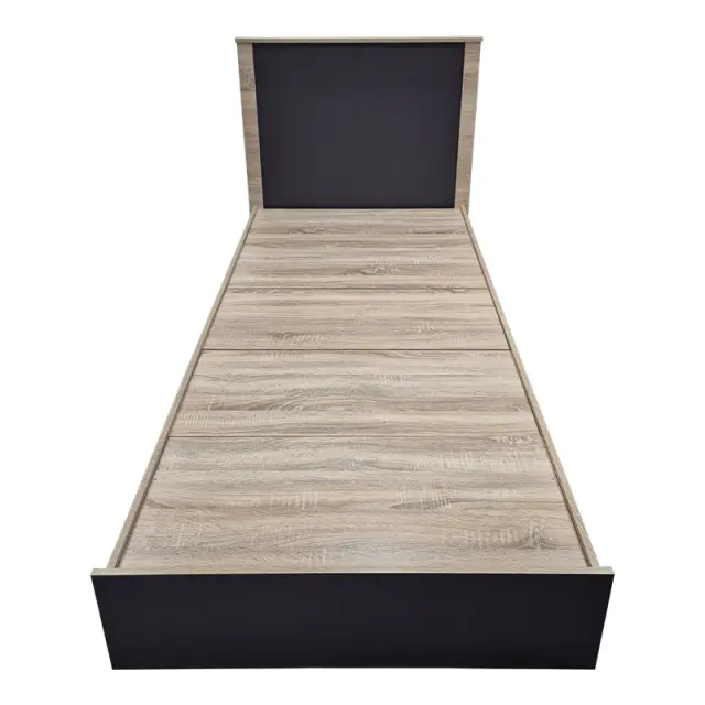 Κρεβάτι με στρώμα Athos Sleepy pakoworld sonoma ανθρακί 90x190εκ 3