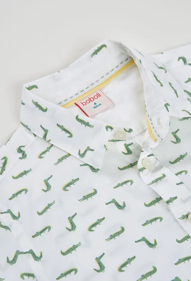 Boboli Poplin πουκάμισο με τύπωμα για αγόρι 813103-9871 3