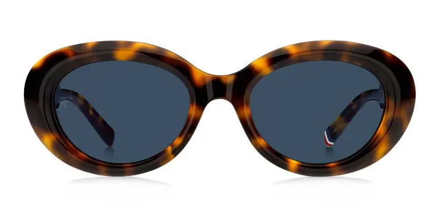 Tommy Hilfiger Γυναικεία Γυαλιά Ηλίου με Καφέ Ταρταρούγα Κοκκάλινο Σκελετό και Μπλε Φακό TH2207/S 05L/KU 3