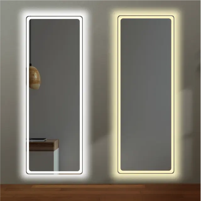 Stewehome Καθρέπτης LED Τοίχου Με Φωτισμό Πλάτης & Μοντέρνο Σχέδιο 43x120x120 cm 2