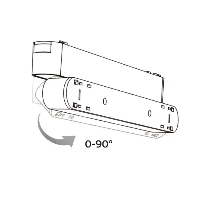Bisqit Βάση για φωτιστικό μαγνητικής ράγας Ultra Slim L22.3cm μαύρη Μαύρο 3