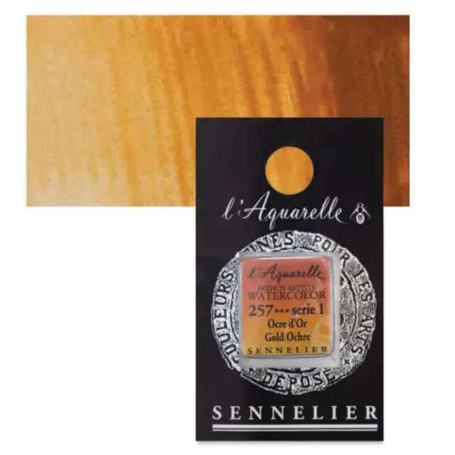 Χρώμα Ακουαρέλας Sennelier l Aquarelle Half Pan - 257 Gold Ochre