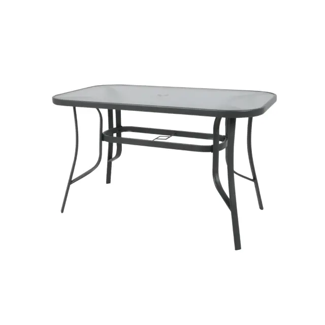 Τραπέζι RIO Μέταλλο/Γυαλί Ανθρακί/Clear 120x70x71cm