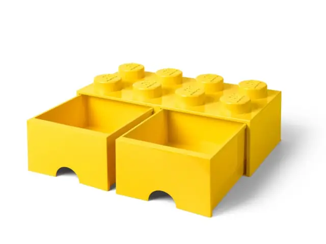 LEGO Τουβλάκι Κουτί Αποθήκευσης Με 2 Συρτάρια Κίτρινο 50x25x18εκ. 029524 3
