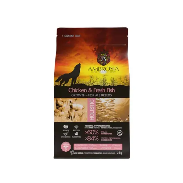 Ambrosia Grain Free Puppy Regular Chicken & Fresh Fish 6Kg Μονόχρωμο