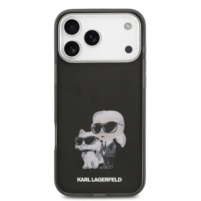 Karl Lagerfeld IML Aquarelle Karl and Choupette Case for iPhone 17 Pro Black 3