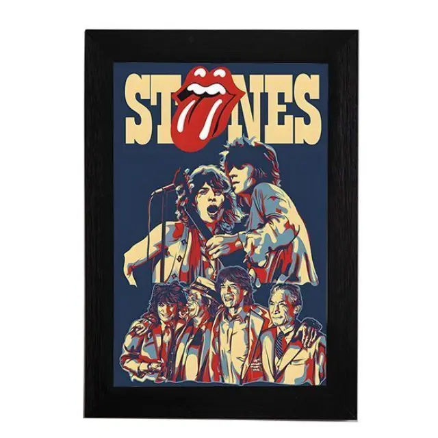 Αφίσα Rolling Stones Poster 61×91,5εκ Κορνίζα Ξύλινη Σε 10 Χρώματα Η Αφίσα Είναι με Πλαστικοποίηση Ματ K29