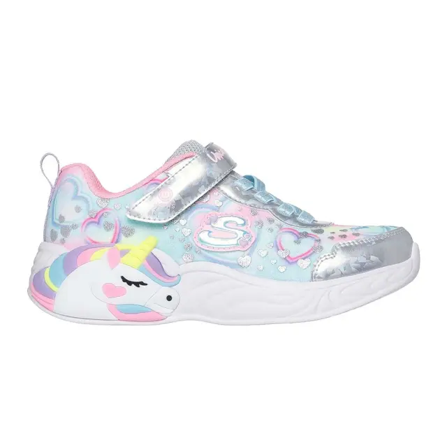 Skechers Girl's S-Lights Unicorn Dreams Heart Sparkles Ασημί 303063L-SMLT (Skechers)