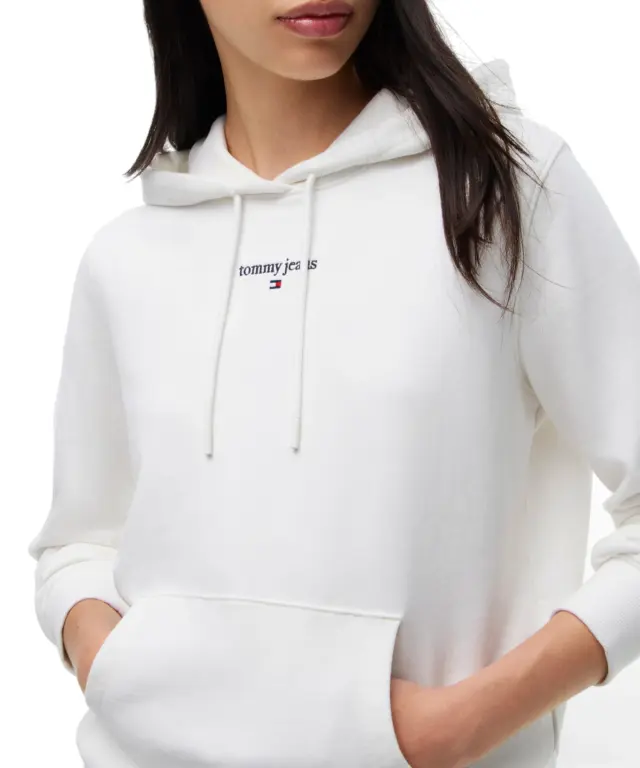 Tommy Hilfiger - Γυναικείο Φούτερ Classic Logo Regular Fit DW0DW23537-YBL Λευκό 3