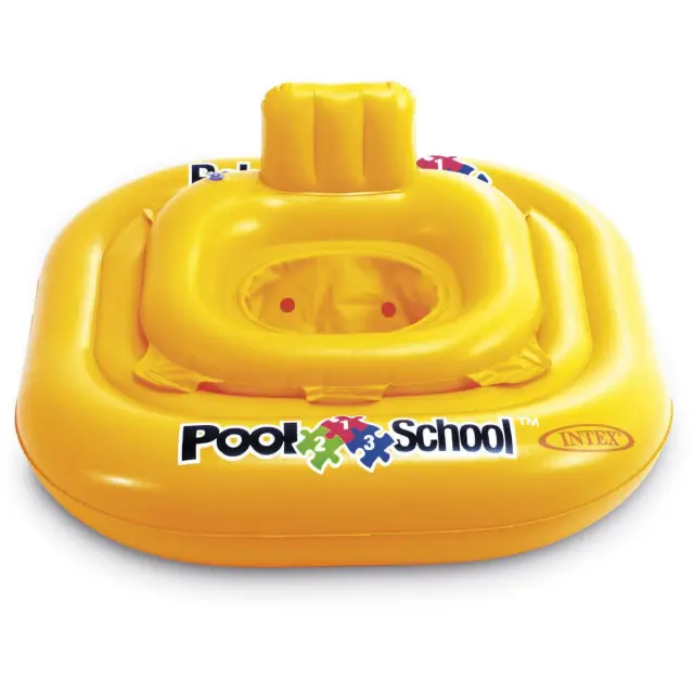 Intex Παιδικο Φουσκωτο Σωσιβιο Στρατα Deluxe Baby Float Pool School No1 79Χ79 Εκατοστα (56587) Κίτρινο