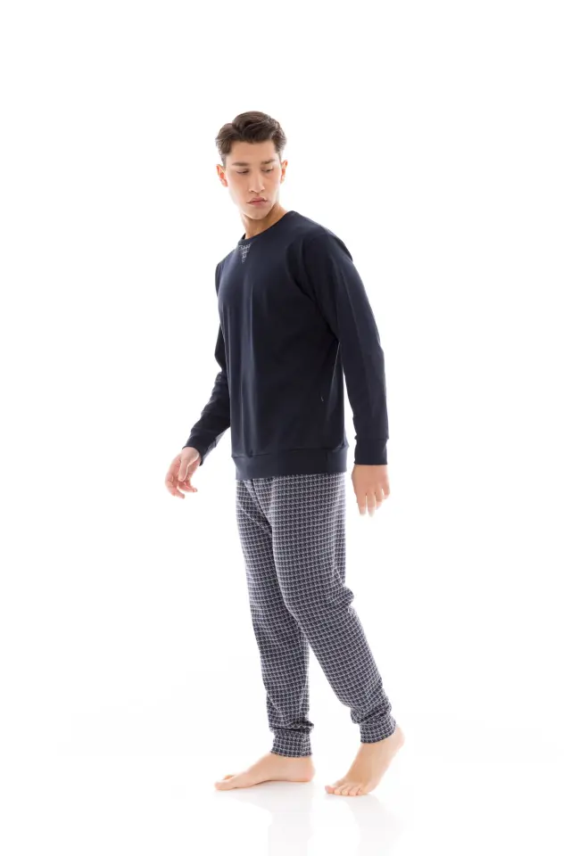 W-M683 - Yacht Blue - PYJAMA JACQUARD PETITE PLAID 3