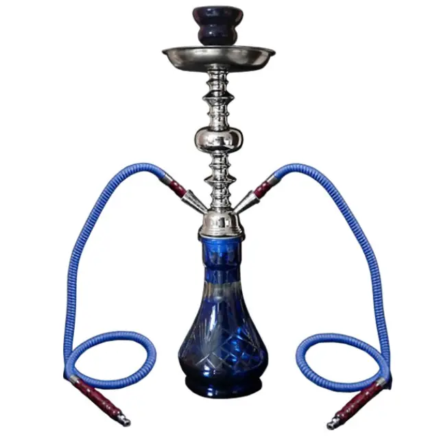 Ναργιλές Hookah Μπλε 2 Hoses με Μεταλλικό Βαλιτσάκι - 46cm 2