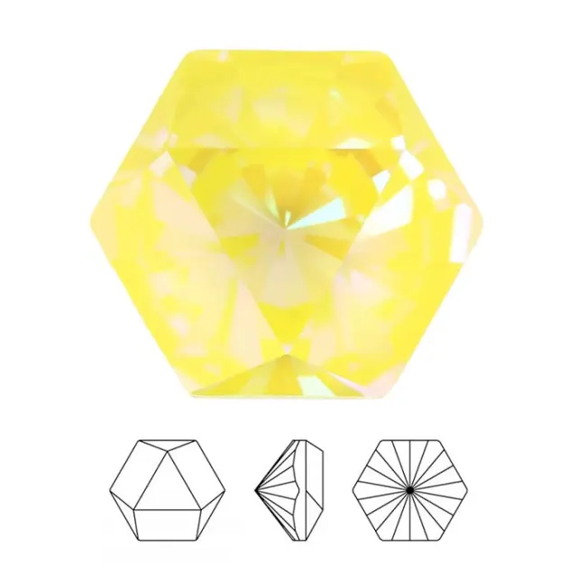 Swarovski 4699 Kaleidoscope Hexagon Fancy Stone Crystal Sunshine DeLite 9.4x10.8mm - 2τεμ