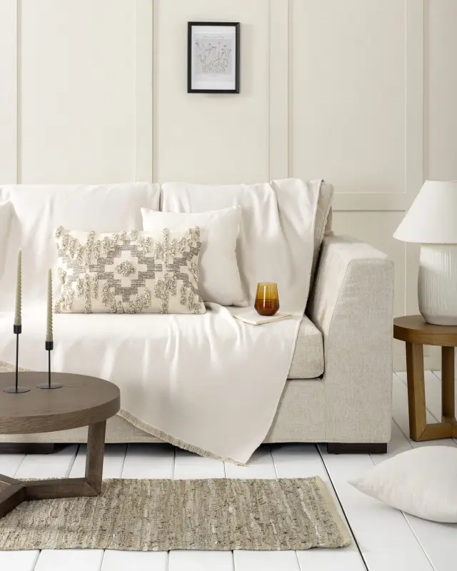 Διακοσμητική Μαξιλαροθήκη 45x45 Nima Iris Light Beige 80% Βαμβάκι-20% Πολυέστερ 2