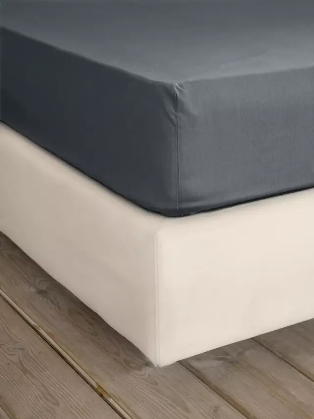 Σεντόνι Μονό 100x200+32 Nima Unicolors SS24 100% βαμβακερόΜε Λάστιχο- Midnight Gray