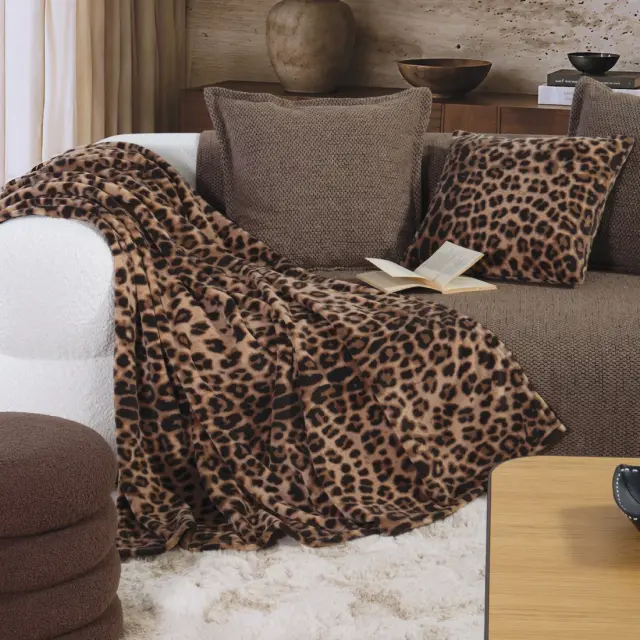 Κουβερτάκι Καναπέ Cheetar 130x180 Nef Nef Homeware, 100% ΠΟΛΥΕΣΤΕΡΑΣ - BROWN (040940) 2