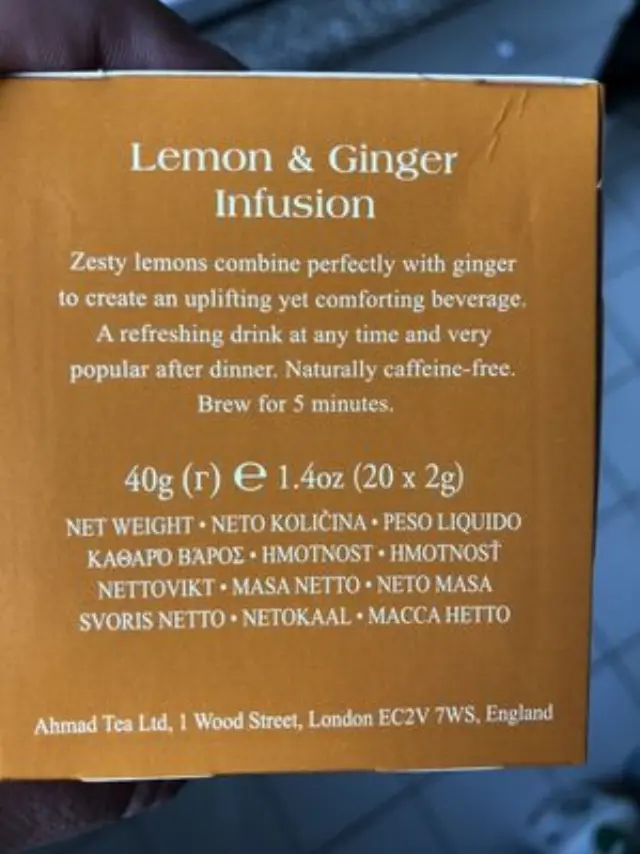 Ahmad Tea LEMON & GINGER (Fruit & Herb) - 20 φακελάκια 2