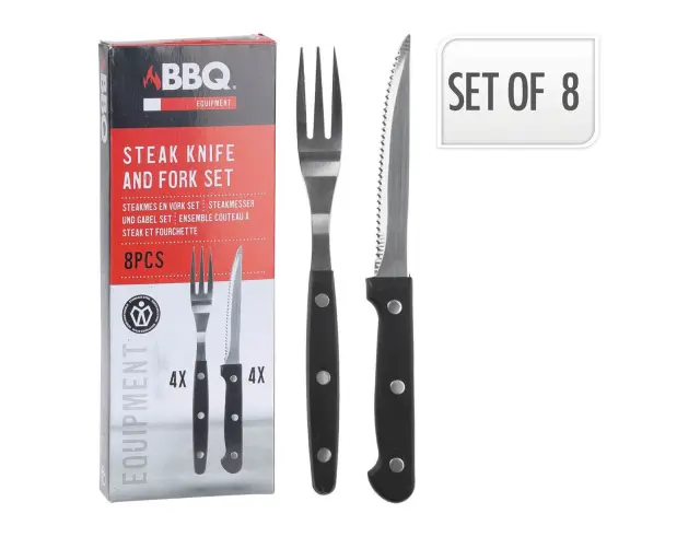 Σετ Μαχαιροπίρουνα μπριζόλας BBQ - 8 τεμάχια 404002680