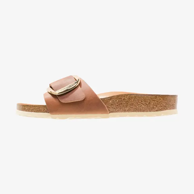 Birkenstock Πέδιλα Γυναικείο δέρμα Oiled Καφέ BIR/MADRID BIG BUCKLE 1006525 COGNAC
