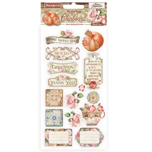 Die Cuts Chipboard Stamperia 15x30cm, Casa Granada