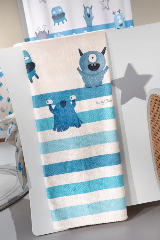 FLEECE ΚΟΥΒΕΡΤΑ ΜΟΝΗ ULTRASOFT MONSTERS BLUE 160X220 SAINT CLAIR BEBE