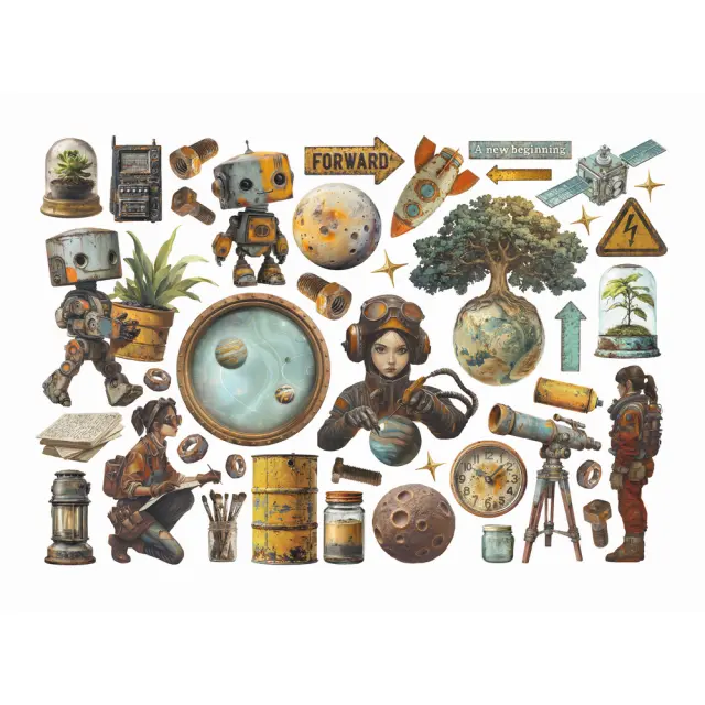Αυτοκόλλητα Die Cuts-Ephemera Stamperia, A new Beginning 2