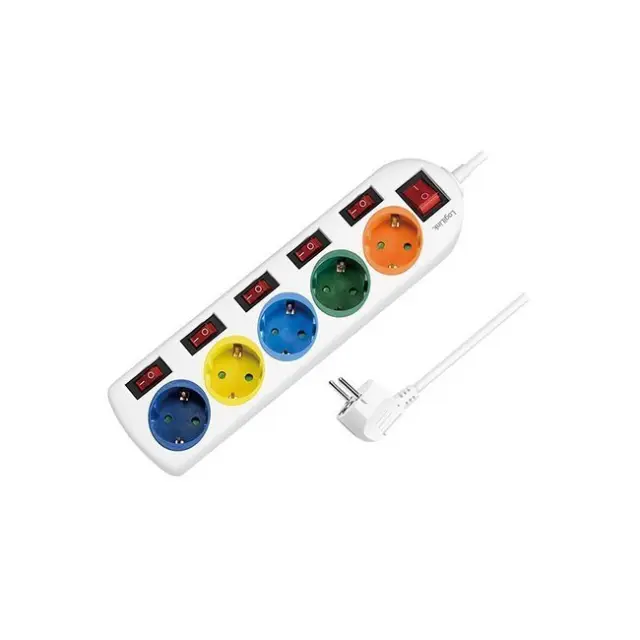 LogiLink Power Strip 5-socket 1.5m Colored (LPS258)