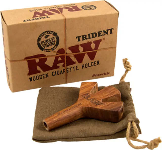 Raw Πίπα Τσιγάρου Trident Ξύλινη για 3 Τσιγάρα -1 τμχ 2