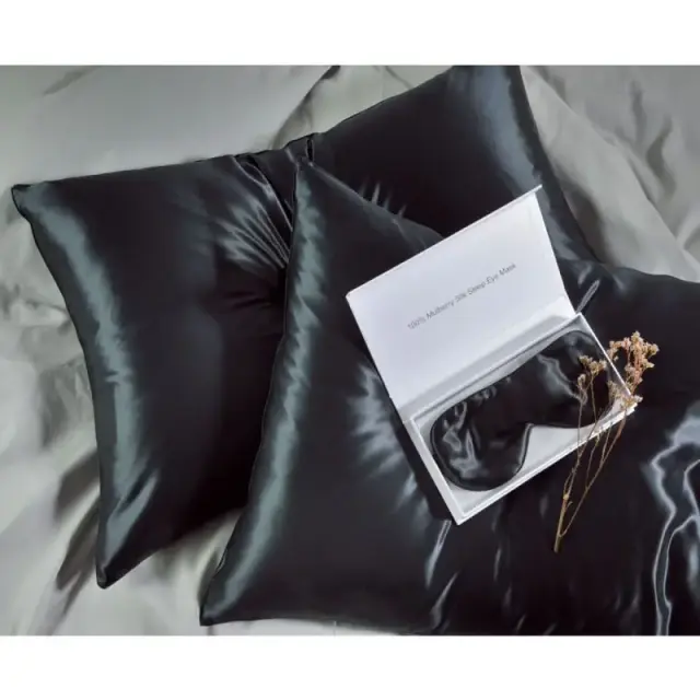 100% Mulberry Silk Μαξιλαροθήκη black – DownTown