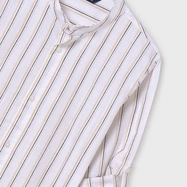 Junior 10 έως 18 ετών Πουκάμισο μακρυμάνικο ρίγες Better Cotton χακί 2
