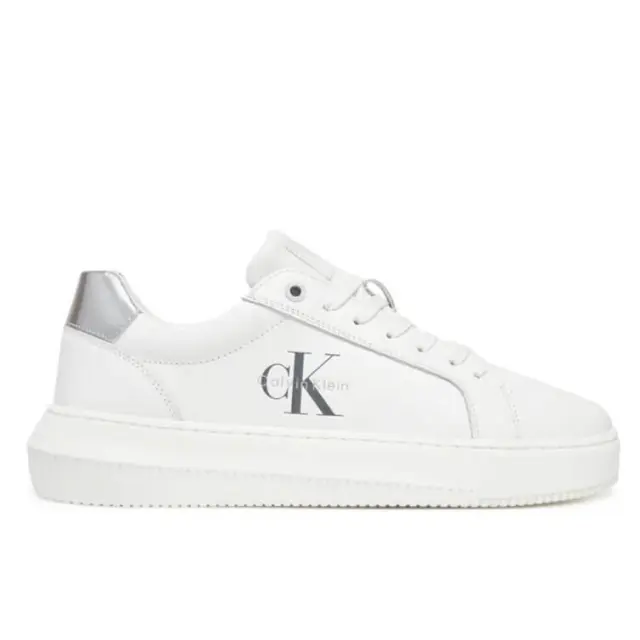 Γυναικεία Δερμάτινα Sneakers Calvin Klein YW0YW01876-02R Λευκά Άσπρο - 36