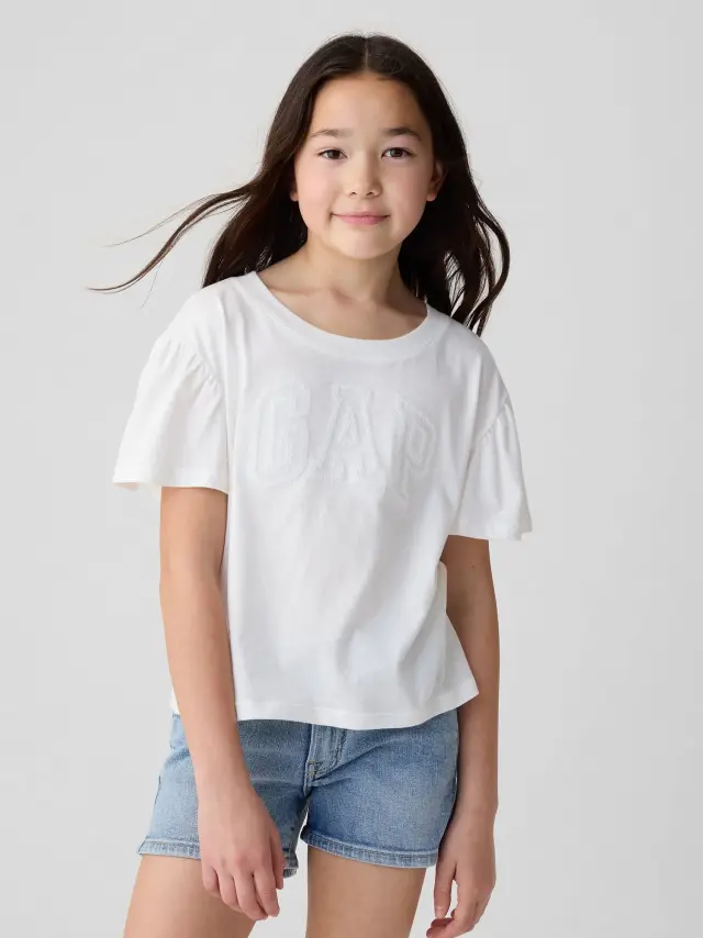 Άσπρη Παιδική Gap Logo Flutter Μπλούζα new off white - XS