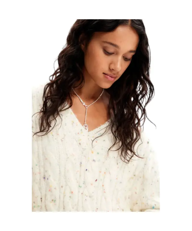 Desigual - Γυναικείο Πλεκτό Πουλóβερ Lucca 23WWJF84-1001 Λευκό - L 2